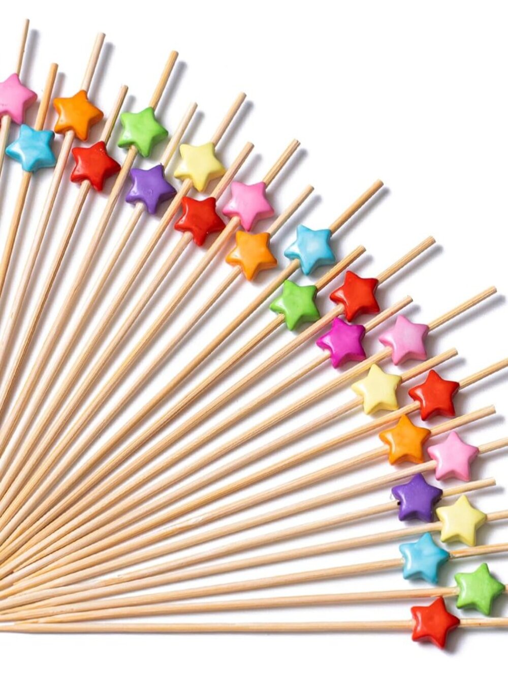 Bamboo Star Decorative Appetizers Toothpicks 100pcs 4.7 Inch
